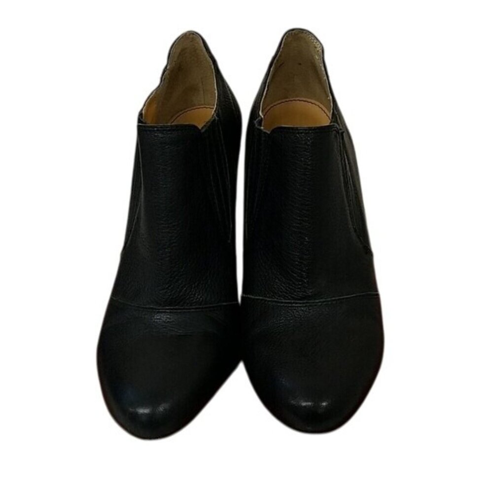 Audrey Brooke Black Leather Heeled Ankle Booties Size 8.5 - Picture 3 of 7